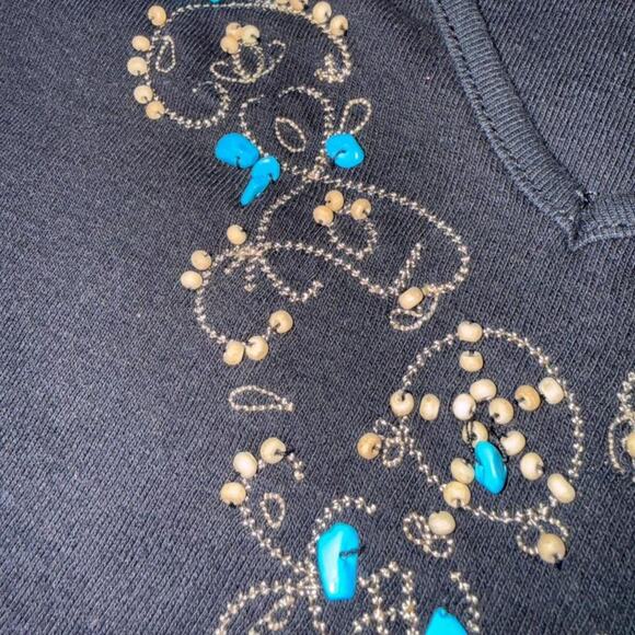 vintage vtg y2k 90s boho fairy western cowgirl beaded tank - Picture 4 of 5